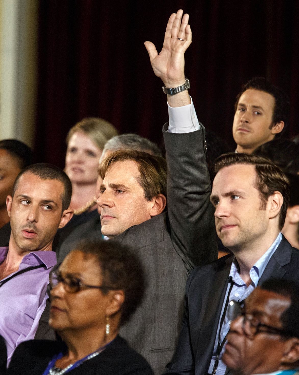 Scene from The Big Short featuring Steve Carell and Ryan Gosling